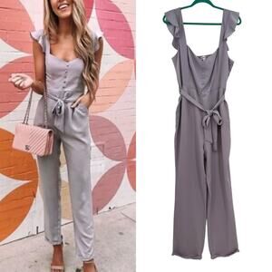 Superdown Revolve Gloria Jumpsuit Flutter‎ Sleeveless Lavender Purple Size Large